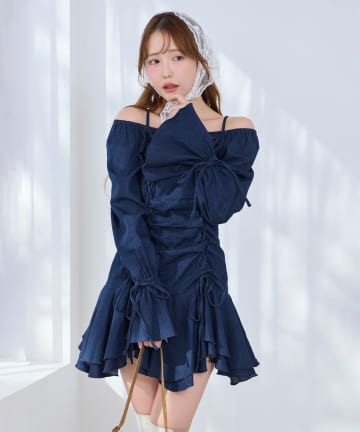 最新情報 リボンハーフジップチュニックニット | one after another NICE トップス