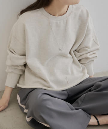 PUAL CE CIN(ピュアルセシン) 【WEB限定色あり】シンプル裏毛スウェットショートプルオーバー