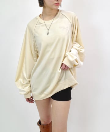 【2サイズ】BLESSYOU ベロアラグランクルー