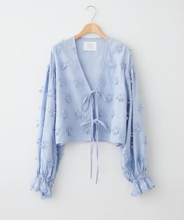 crinkle 3D embroidery bolero