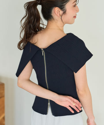La boutique BonBon - La boutique BonBon キッドモヘアラメVネッククロップドニットの通販 by shii's  shop｜ラブティックボンボンならラクマ
