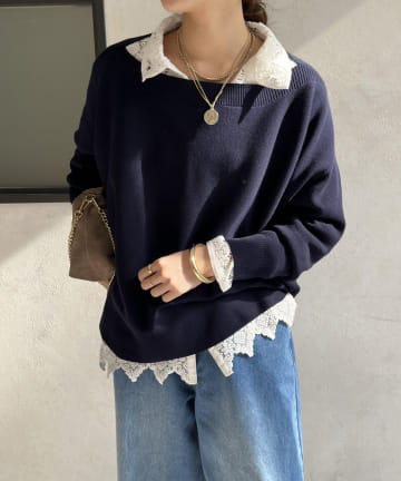 DOUDOU(ドゥドゥ) ボートネックプルオーバー