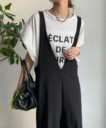 DOUDOU(ドゥドゥ) タックスリーブロゴTEE