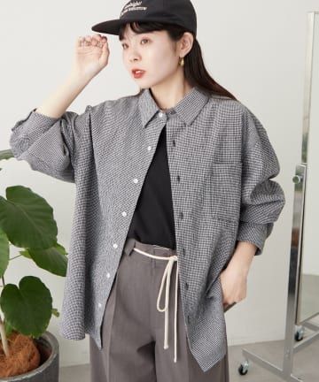 CIAOPANIC TYPY(チャオパニックティピー) 【ユニセックス】ビックシルエットシアサッカーチェックシャツ