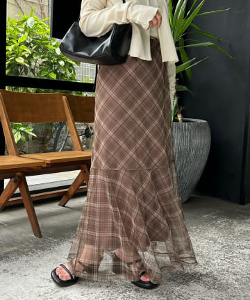 チェックシアースカート