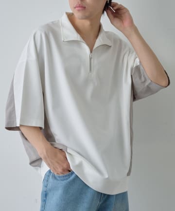 ポンチフハク切替ハーフジップ
