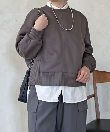 Croisiere(クロジエール) 軽量ボンデイングドロップスリーブプルオーバー
