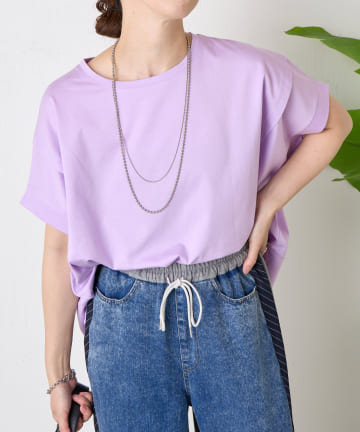 【新色登場】【サラサラ素材で涼しく着れる】ビッグ変形Tシャツ