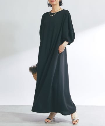 un dix cors(アンディコール) 《低身長サイズあり》バルーン袖カットジョーゼットフレアワンピース