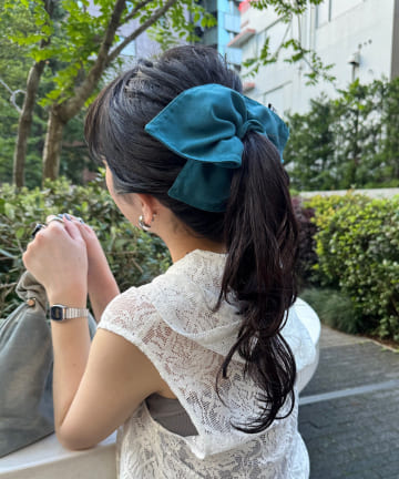 Kastane(カスタネ) 【7.5(土)12:00新色追加/山田3GOODS BAG/WEB限定カラー/fiw.】スクエアリボンシュシュ