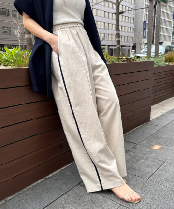 リネンサイドラインパンツ