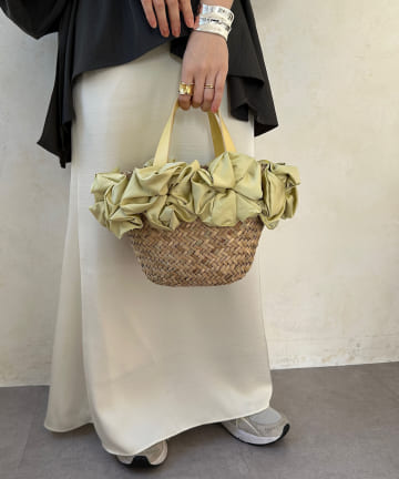 【WEB限定】コサージュカゴバッグ