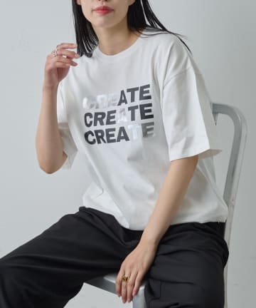 箔プリントロゴTシャツ
