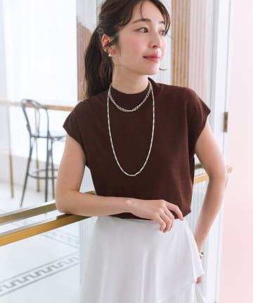 La boutique BonBon(ラブティックボンボン) 【名品・UVカット・接触冷感】クールタッチUVハイネックフレンチニット
