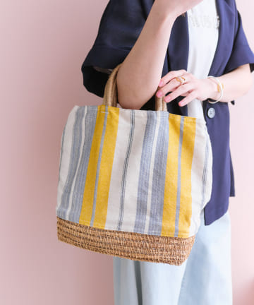 【タランゴ】コットンストライプトートバッグ