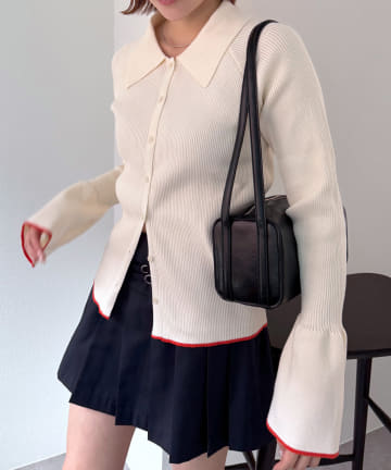 [mline]ラインボタンニット