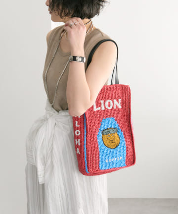 ear PAPILLONNER(イア パピヨネ) LION COFFEE(ライオンコーヒー)コラボバスケットトートバッグ