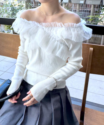 [mline]クロスチュールニット
