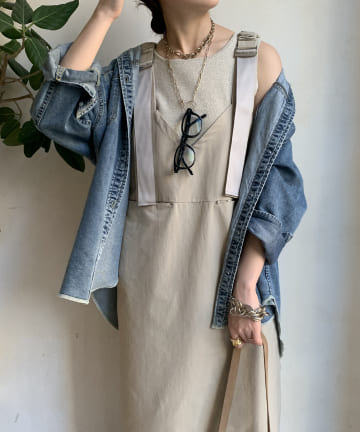 DOUDOU(ドゥドゥ) 【WEB限定】 シャーリングベルトジャンスカ