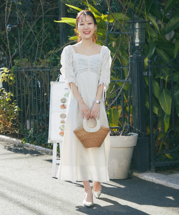 La boutique BonBon(ラブティックボンボン) 【最強モテワンピ】ストライプドロストスリーブワンピース