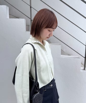 [mline]配色ハイネックニット