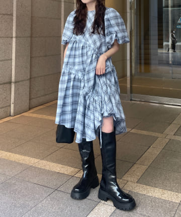 【GHOSPELL】Caitlin Check Mini Dress