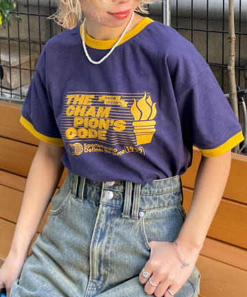 CIAOPANIC(チャオパニック) プリントリンガーロゴTシャツ