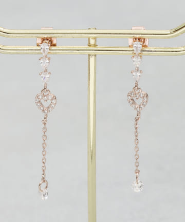 3COINS(スリーコインズ) キラキラハートサガリピアス