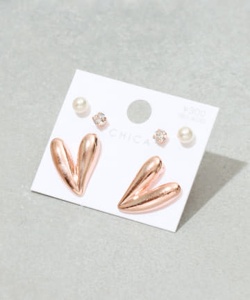 ハートピアス6個セット