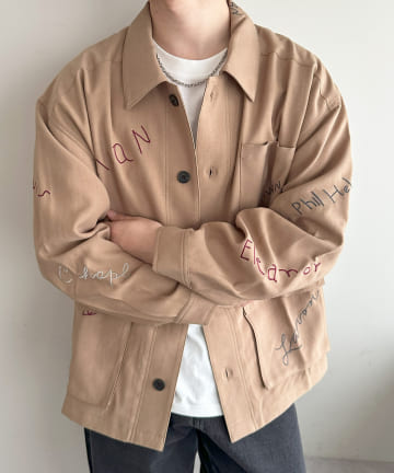 DISCOAT(ディスコート) 【ユニセックス】刺繍シャツジャケット