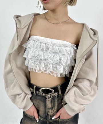 フリルレースビスチェ