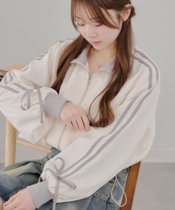 NICE CLAUP / OLIVE des OLIVE OUTLET(ナイスクラップ  / オリーブ デ オリーブ アウトレット) 【春の新作】【OUTLET限定】ラインリボンマンパ