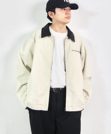【UNISEX/ユニセックス】SOURCREAM/襟レザー切替ダックジャケット
