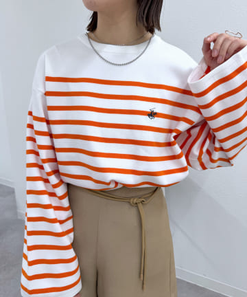 BEVERY HILLS POLO CLUB ワイドスリーブボーダーニット