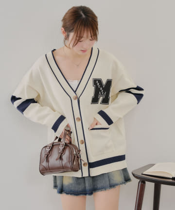 NICE CLAUP / OLIVE des OLIVE OUTLET(ナイスクラップ  / オリーブ デ オリーブ アウトレット) 【春の新作】【MARCHES】レタードカーディガン