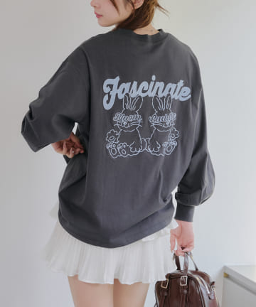 NICE CLAUP / OLIVE des OLIVE OUTLET(ナイスクラップ  / オリーブ デ オリーブ アウトレット) 【春の新作】仲良し目かくしウサギロンT