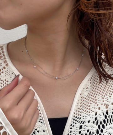 華奢パール2連ネックレス