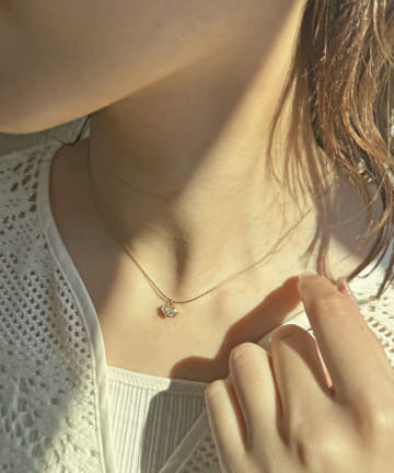 Lattice(ラティス) リボンハートストーンネックレス