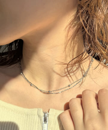 Lattice(ラティス) ＜ステンレス＞2連ネックレス