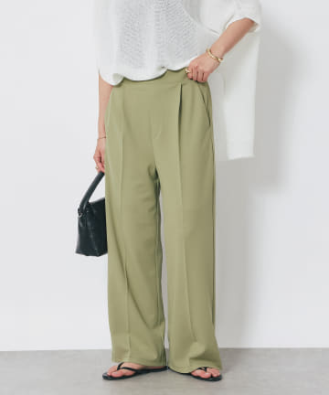 un dix cors(アンディコール) カットジョーゼットセンタープレスワイドパンツ