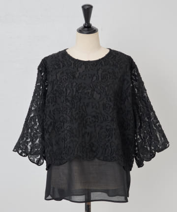 BEARDSLEY(ビアズリー) 《15 quinze》カットジャガードレイヤードブラウス