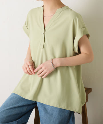 COLLAGE GALLARDAGALANTE(コラージュ ガリャルダガランテ) 【高機能/とろみブラウス】ジャージスキッパーブラウス