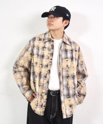 チェックペイントシャツ