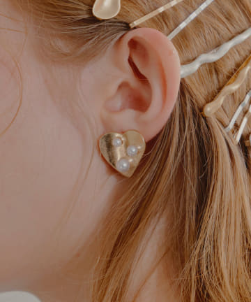 Lattice(ラティス) パールハートピアス