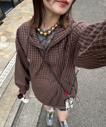 アノラックチェックシャツジャケット