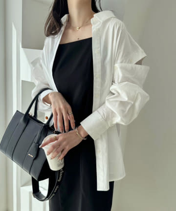 NICE CLAUP / OLIVE des OLIVE OUTLET(ナイスクラップ  / オリーブ デ オリーブ アウトレット) 【one after another】肩あきマルチシャツ