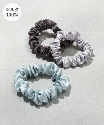 3COINS(スリーコインズ) 《シルク100％》シルクポニー3個セット
