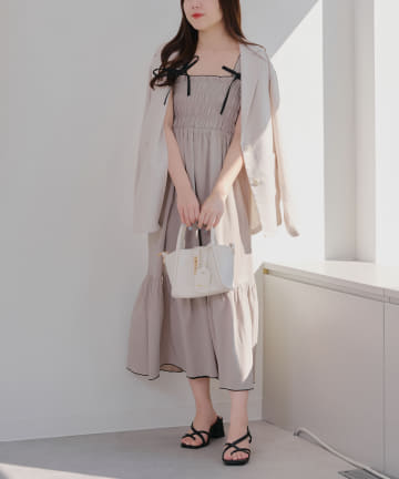 【春の新作】【OUTLET限定】3WAYシャーリングジャンスカ