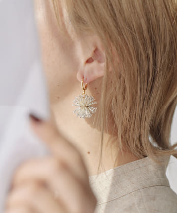 フラワーボールピアス