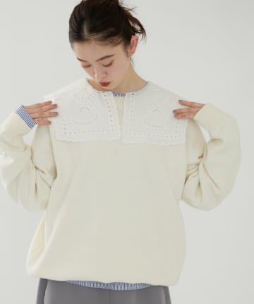 NICE CLAUP / OLIVE des OLIVE OUTLET(ナイスクラップ  / オリーブ デ オリーブ アウトレット) 【NUNIFE】スウェットライクプルオーバー